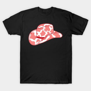 Red Cow Print Cowboy Hat T-Shirt